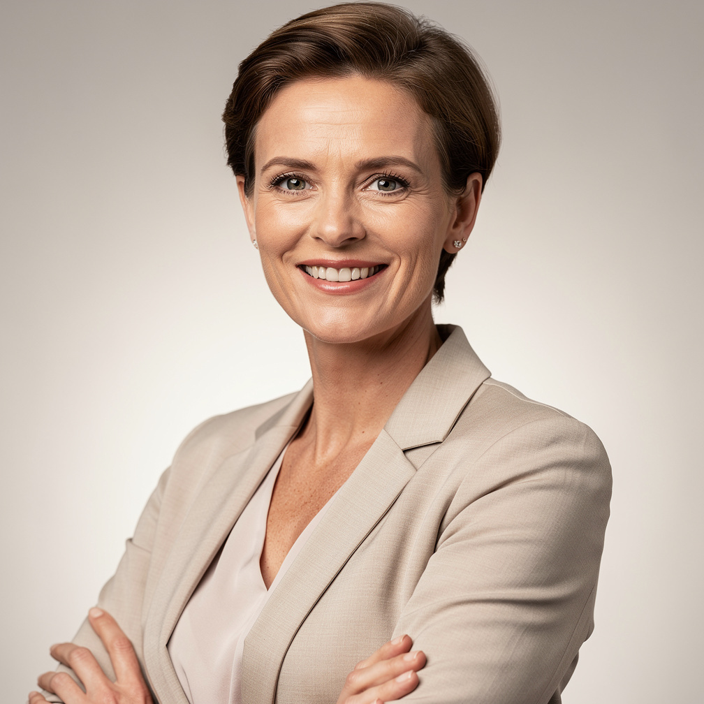 Portrait of a Belgian woman editor smiling